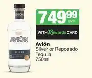 Spar Tops Avion Silver Or Reposado Tequila-750ml Each offer