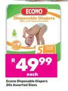 Game Econo Disposable Diapers Assorted Sizes-20s Each offer
