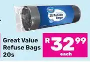 Game Great Value Refuse Bags-20s Each offer