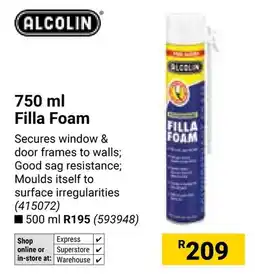 Builders Warehouse Alcolin Filla Foam offer