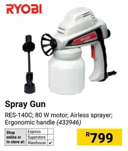Builders Warehouse Ryobi Spray Gun offer