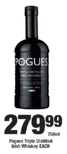 OK Liquor Pogues Triple Distilled Irish Whiskey offer