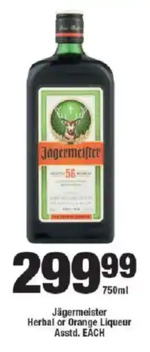 OK Liquor Jägermeister Herbal or Orange Liqueur Asstd. offer