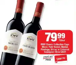 OK Liquor KWV Classic Collection Cape Blend, Petit Verdot, Merlot, Pinotage, Shiraz or Cabernet Sauvignon Wine offer
