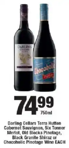 OK Liquor Darling Cellars Terra Hutton Cabernet Sauvignon, Old Blocks Pinotage, Black Granite Shiraz or Chocoholic Pinotage Wine offer