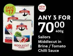 Oxford Freshmarket Sailors Middlecut in Brine/ Tomato Chilli Sauce offer