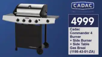 President Hyper Cadac Commander 4 Burner + Side Burner + Side Table Gas Braai offer