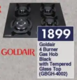 President Hyper Goldair 4 Burner Gas Hob Black with Tempered Glass Top offer
