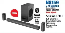 OK Furniture SKYWORTH 5.1-Channel Soundbar with Wireless Subwoofer offer
