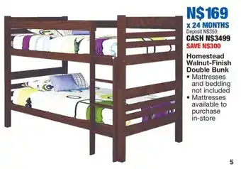 OK Furniture Homestead Walnut-Finish Double Bunk offer