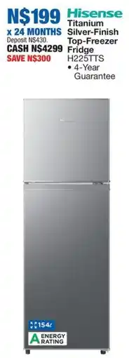 OK Furniture Hisense Titanium Silver-Finish Top-Freezer Fridge offer