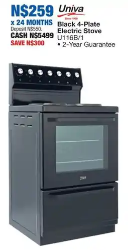 OK Furniture Univa Black 4-Plate Electric Stove offer