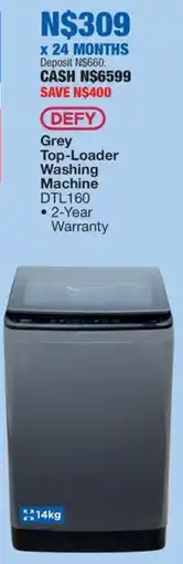 OK Furniture Defy Grey Top-Loader Washing Machine offer