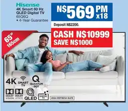 OK Furniture Hisense 4K Smart 60 Hz QLED Digital TV offer