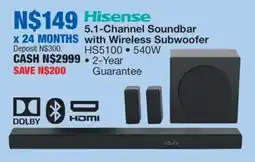 OK Furniture Hisense 5.1-Channel Soundbar with Wireless Subwoofer offer