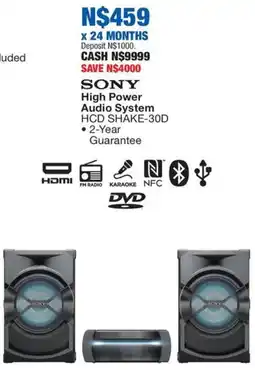 OK Furniture SONY High Power Audio System offer