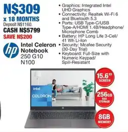 OK Furniture HP Intel Celeron Notebook 250 G10 N100 offer