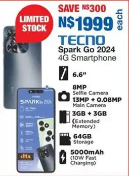 OK Furniture TECNO Spark Go 2024 4G Smartphone offer