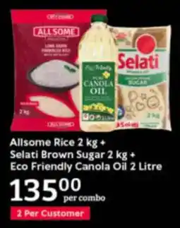 Oxford Freshmarket Allsome Rice + Selati Brown Sugar + Eco Friendly Canola Oil offer