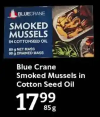 Oxford Freshmarket Blue Crane Smoked Mussels in Cotton Seed Oil offer