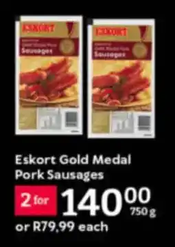 Oxford Freshmarket Eskort Gold Medal Pork Sausages offer
