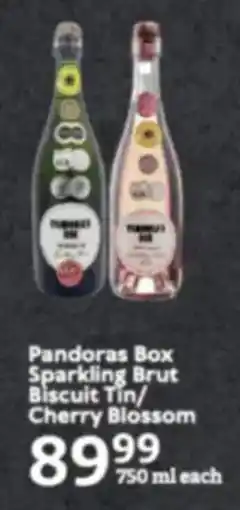 Oxford Freshmarket Pandoras Box Sparkling Brut Biscuit Tin/ Cherry Blossom offer