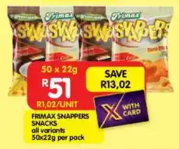 Shoprite Frimax snappers snacks all variants offer