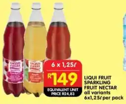 Shoprite Liqui fruit sparkling fruit nectar all variants offer