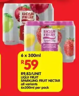 Shoprite Liqui fruit sparkling fruit nectar all variants offer