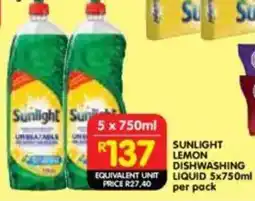 Shoprite Sunlight lemon dishwashing liquid offer