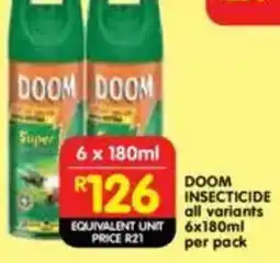 Shoprite Doom insecticide all variants offer