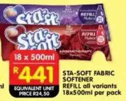 Shoprite Sta-soft fabric softener refill all variants offer