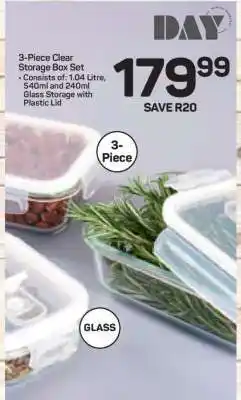 Pick n Pay Hypermarket 3-Piece Clear Storage Box Set offer