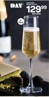 Pick n Pay Hypermarket Champagne Glasses 4-Pack offer