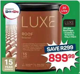 Pick n Pay Hypermarket LUXE Roof Exterior Paint offer