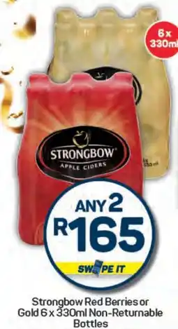 Pick n Pay Strongbow Red Berries or Gold 6 x 330ml Non-Returnable Bottles offer