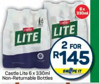 Pick n Pay Castle Lite 6 x 330ml Non-Returnable Bottles offer