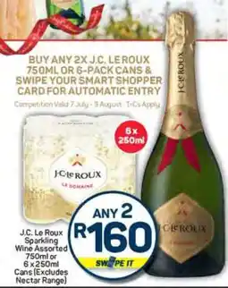 Pick n Pay J.C. Le Roux Sparkling Wine Assorted 750ml or 6 x 250ml Cans offer