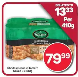 Pick n Pay Hypermarket Rhodes Beans in Tomato Sauce 6 x 410g offer