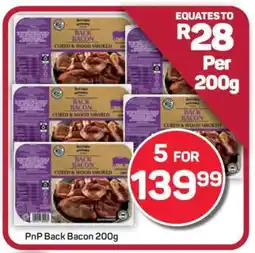 Pick n Pay Hypermarket PnP Back Bacon 200g offer