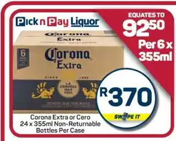 Pick n Pay Hypermarket Corona Extra or Cero offer