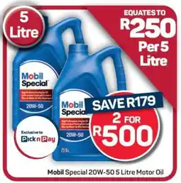 Pick n Pay Hypermarket Mobil Special 20W-50 5 Litre Motor Oil offer