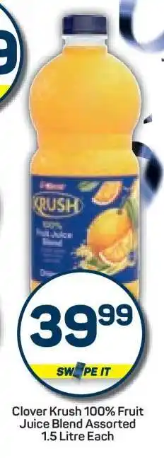 Pick n Pay Clover Krush 100% Fruit Juice Blend Assorted offer