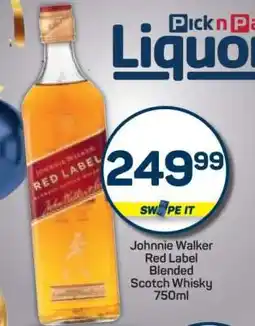Pick n Pay Johnnie Walker Red Label offer