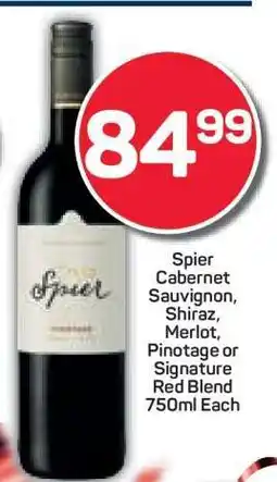 Pick n Pay Spier Cabernet Sauvignon, Shiraz, Merlot, Pinotage or Signature Red Blend offer