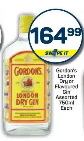 Pick n Pay Gordon's London Dry or Flavoured Gin offer