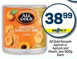 Pick n Pay All Gold Smooth Apricot or Apricot and Peach Jam 900g offer