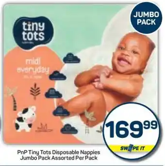 Pick n Pay PnP Tiny Tots Disposable Nappies Jumbo Pack Assorted Per Pack offer