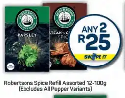 Pick n Pay Robertsons Spice Refill Assorted 12-100g offer