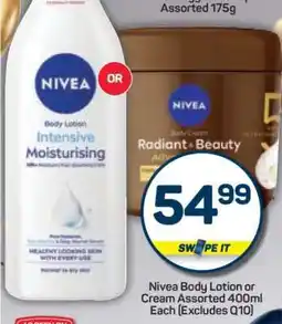 Pick n Pay Nivea Body Lotion or Cream Assorted 400ml offer